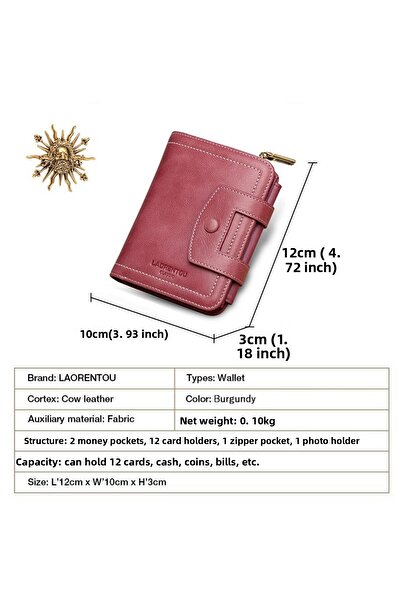 Laorentou Dámská peněženka Cucinelli z pravé kůže Made in Italy na zip – dámský držák na karty