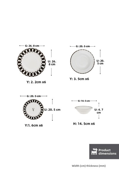 Karaca Set de cină Elegance Bone Aries, 24 piese, pentru 6 persoane