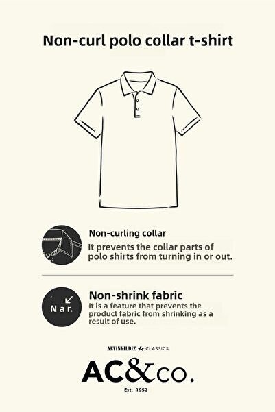 AC&Co / Altınyıldız Classics Pánské šedé tričko Polo Neck Slim Fit - nesrážlivá bavlněná tkanina