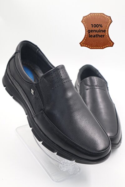 nazenintasarımlar Ανδρικά παπούτσια από γνήσιο δέρμα Ultra Comfortable Gel Μαύρα Casual