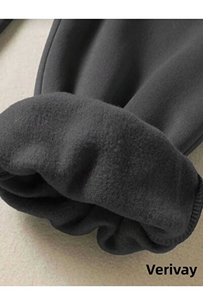 Verivay Antracit uniszex 2 szálas, magas derekú, rugalmas szárú, zsebes jogger melegítőnadrág