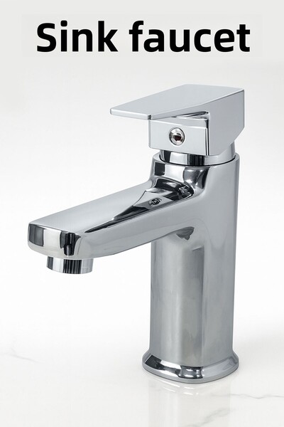 Badem10 Chrome Basin Faucet Stainless Body Single Handle Hot Cold Water Adjustable Stylish Modern Tap