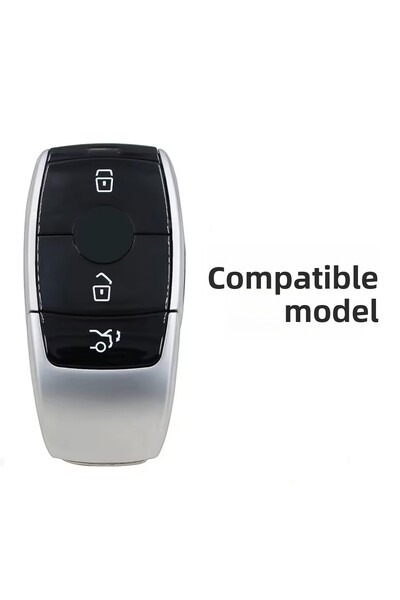 Mavi Keys Husă de protecție pentru chei din piele și metal, compatibilă cu Mercedes C, E, S, G Class AMG Smart, cu 3 butoane, maro