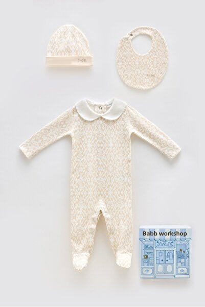 Atelier Babbi طقم ملابس لحديثي الولادة مكون من 3 قطع - 100% قطن - لون إيكات /...