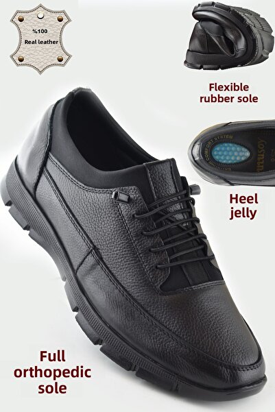 ISPARTALILAR 325a Plná ortopedická masáž paty podrážka Pánská obuv Sezónní obuv z pravé kůže