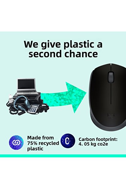 logitech Mouse compact fără fir M171 cu receptor USB - Negru 910- 004424