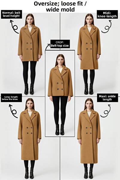 Trendyol Collection Černý oboustranný oversize dlouhý kabát Twoaw25Kb00068