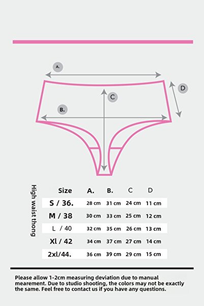 Hilady PACHET DE 5 CHILOȚI MOI TANGA BUMBAC CU TALIE ÎNALTĂ