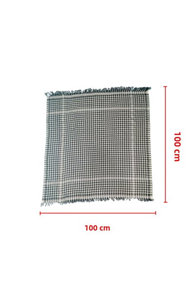 Bima Ticaret Unisex Κατάλληλο για καθημερινή χρήση Μεγάλο Μέγεθος 100x100 cm Puşi, Poşu, Kefiye Λευκό Σάλι