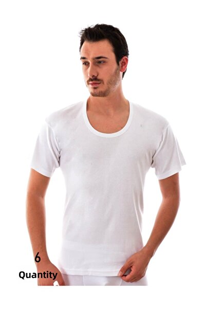 Tutku Pack of 6 0103 Open Collar Men's Undershirt