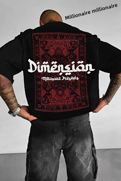 Teenage Millionaire تي شيرت فضفاض كبير الحجم مطبوع عليه نتوءات الأبعاد للرجال...