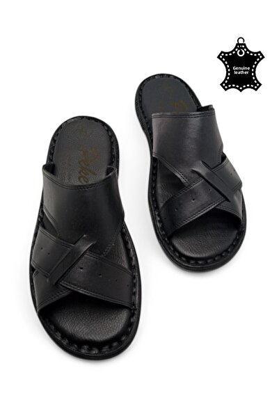 MAGIC SHOES Orthopedic Men's Slippers with Completely Genuine Leather and Heel Cushion System.