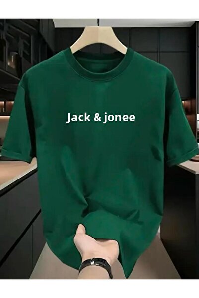 Medinenur تي شيرت أساسي مطبوع عليه نص جاك جون