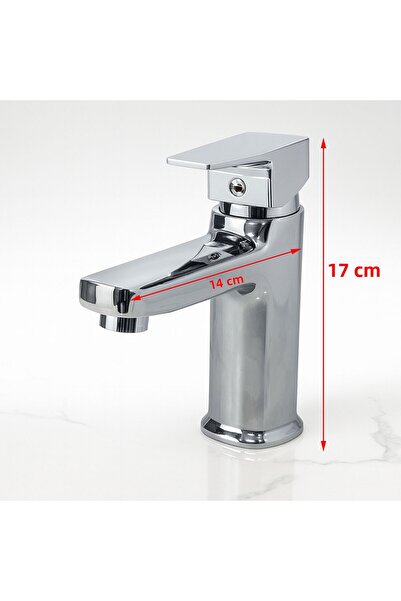 Badem10 Chrome Basin Faucet Stainless Body Single Handle Hot Cold Water Adjustable Stylish Modern Tap