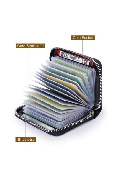 Laorentou Men's Wallet - Genuine Leather, Italian Made, Card Holder