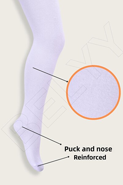 Belyy Socks 3 Pack Plain White Cotton Pantyhose