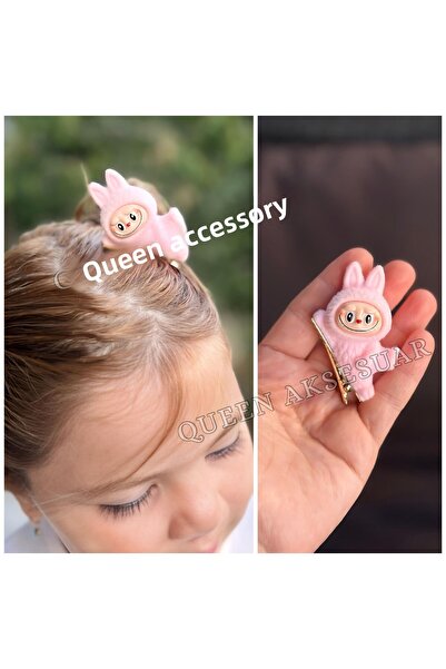 QUEEN AKSESUAR Noua tendință 3d cu pene Labubu jucărie Figură cu cataramă roz...