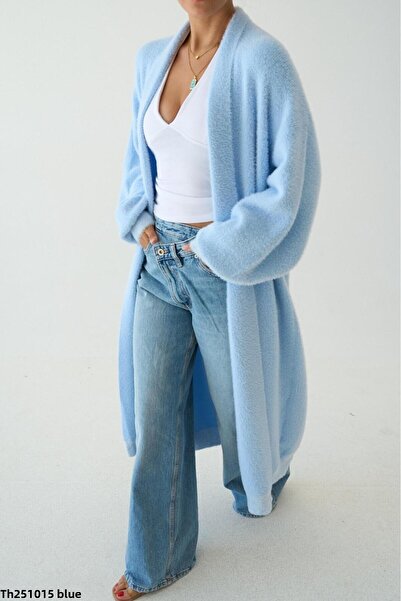 CADDELAMODA Cardigan lung și moale pentru femei, cu guler șal