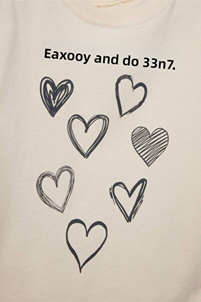 DeFacto Baby Girl Crew Neck Heart Patterned 2-Pack Long Sleeve T-Shirt E9012A525Au