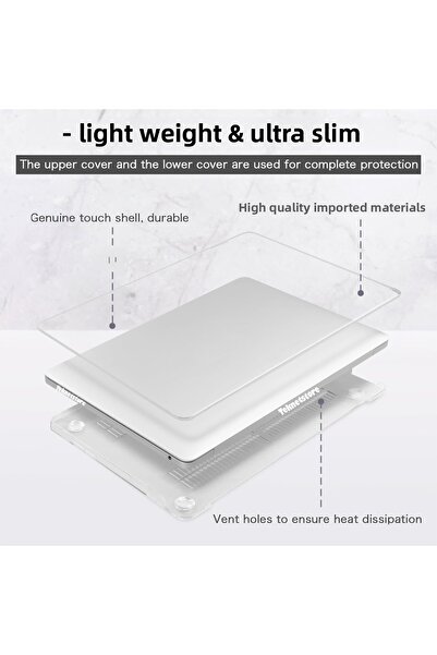 TEKNETSTORE Case for Apple MacBook Air 13.6 M2/M3/M4 2022-2025 A2681 A3113 A3240 Transparent Full Protection Locked