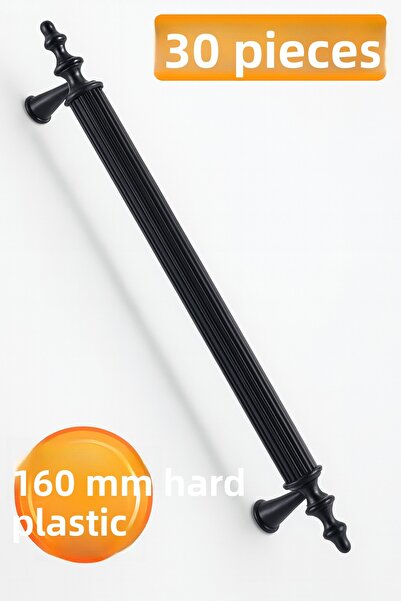 Badem10 (PLASTIC DUR) 30 bucăți Polavit 160 mm negru mobilă sertar de bucătăr...