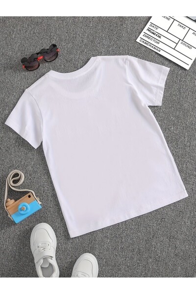 Let's Wear Space Printed Unisex Kids T-Shirt - Crew Neck