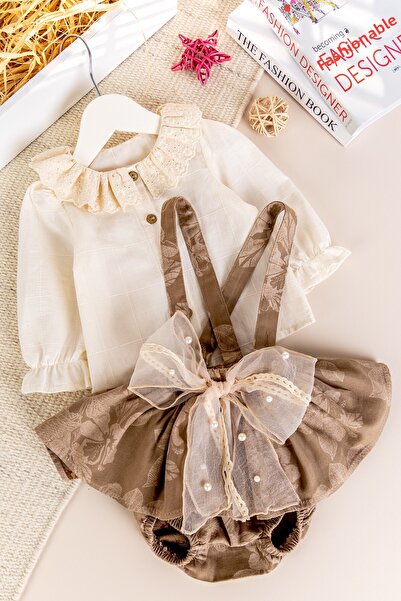 Babymod Baby Girl Salopet Dress Set with Fisto Collar