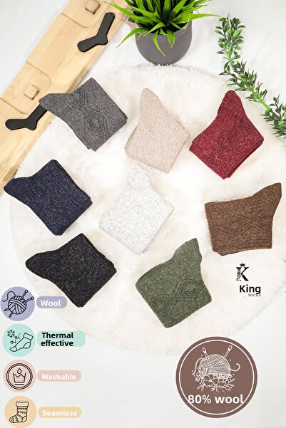 Kral Lambswool Дамски зимни чорапи от 3 части и агнешка вълна от овча вълна