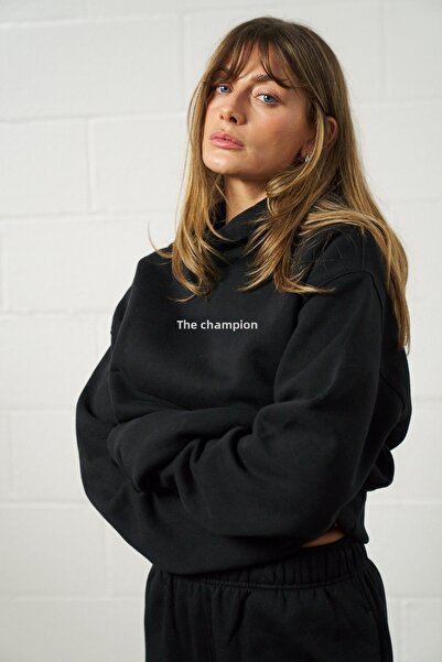 The Champ Clothing Σετ φόρμας με κουκούλα Unisex Oversize Medium TheChamp με στάμπα μαύρο – Βαμβακερό Jogger & Φούτερ