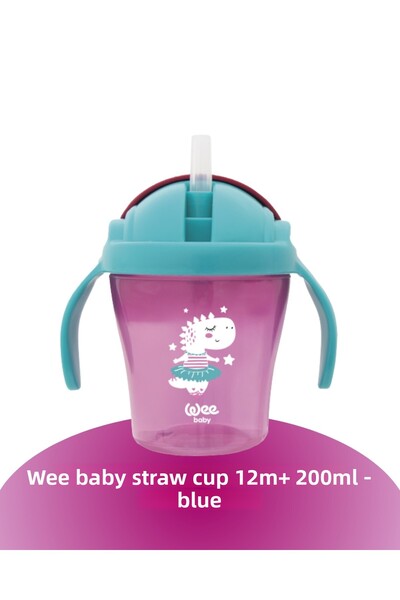 Wee Baby 221 Glass with Straw 12 Months+ 200 ml - Pink