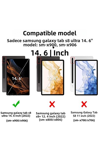 m.tk moveteck Galaxy S8/S9/S10 Ultra 14.6 Inch Tablet Case with Keyboard Bluetooth Case with Pen Slot Q Sm-X920