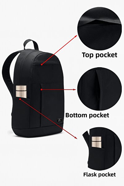 D'VERS 5 Compartment Black Water Repellent Fabric Sports Backpack