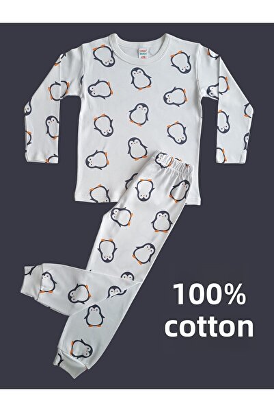 Çamaşır Bahçesi Set de pijamale pentru copii cu mânecă lungă cu model - # pijamale imprimate pentru copii # spălătorie # pinguin2desenpijama