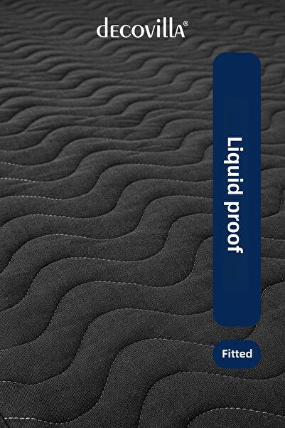 Decovilla Micro Quilted Fitted Full Edge Water Liquid Proof στρώμα προστατευτικό στρώμα Σεντόνι ανθρακί Γκρι