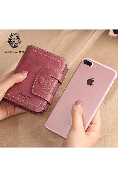 Laorentou Dámská peněženka Cucinelli z pravé kůže Made in Italy na zip – dámský držák na karty