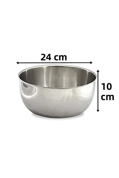 Doğuş Mutfak Stainless Steel Mixing Bowl 24cm 3.5 Liter Whisk Kneading Dough Salad Cooking Bowl