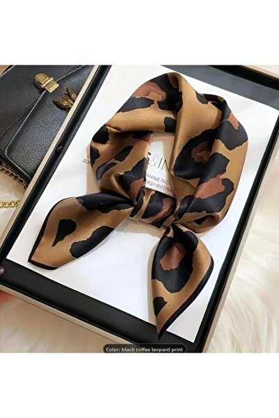 Dgt Luxury Αξεσουάρ λαιμού με μοτίβο κόκκινο λεοπάρ Κασκόλ διπλής όψης τετράγωνο σάλι 70cmx70cm