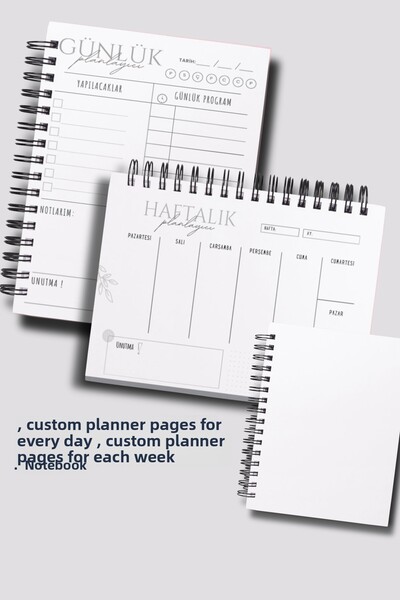 pcpapiruscraft 3-Pack Planning Set, Daily Planner, Weekly Planner, To-Do, Academic Agenda