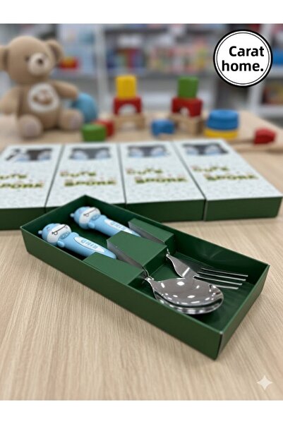 Tasarım Evi Ultra Luxury Stainless Steel Children's Food Spoon and Fork Set