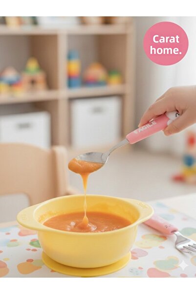 Tasarım Evi Ultra Luxury Stainless Steel Children's Food Spoon and Fork Set