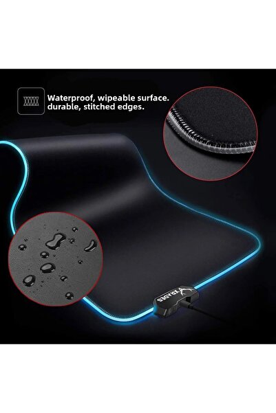 Xrades Mousepad RGB 80x30 Cm 13 moduri de culoare diferite Impermeabil Gamer Gaming Xl Mausepad