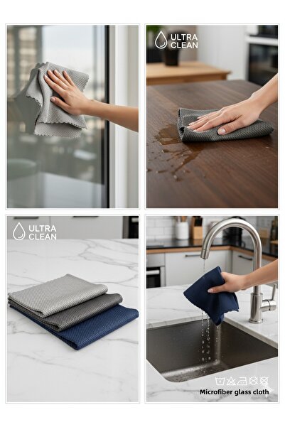 Hagen 6Pcs 30X40Cm Quality Pink Microfiber Kitchen Cleaning Cloth Stain Resistant 10 Times More Absorbent