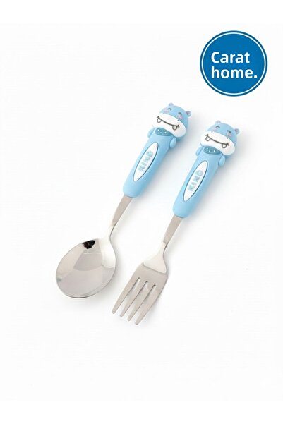 Tasarım Evi Ultra Luxury Stainless Steel Children's Food Spoon and Fork Set