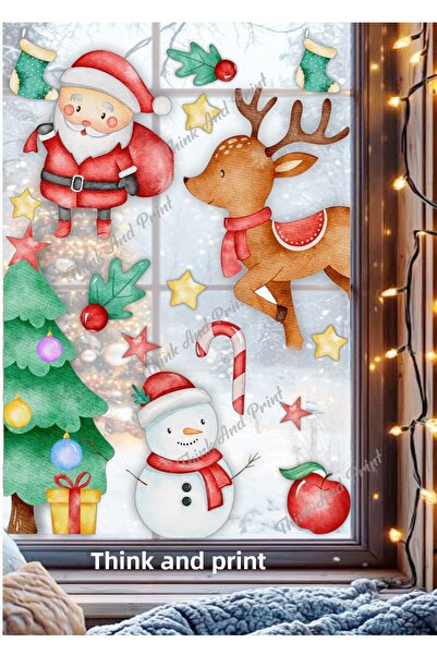 Think And Print Χριστουγεννιάτικο Δέντρο Ελάφια Άγιος Βασίλης Χριστουγεννιάτι...