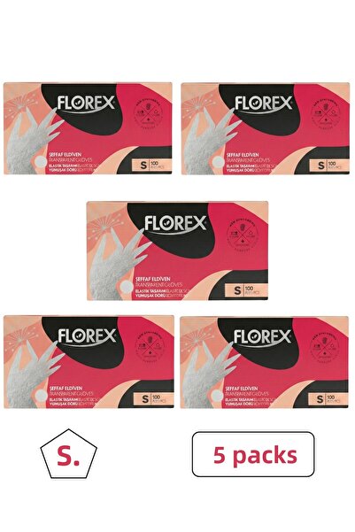 Florex Transparent Tpe Gloves 100 Pieces Size S 5 Packs