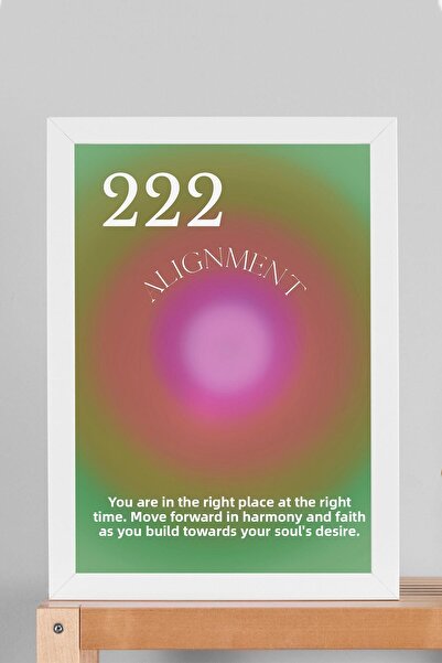 Saturn Angel No 222 Pictură înrămarită cu numere de înger pentru a alinia Aur...