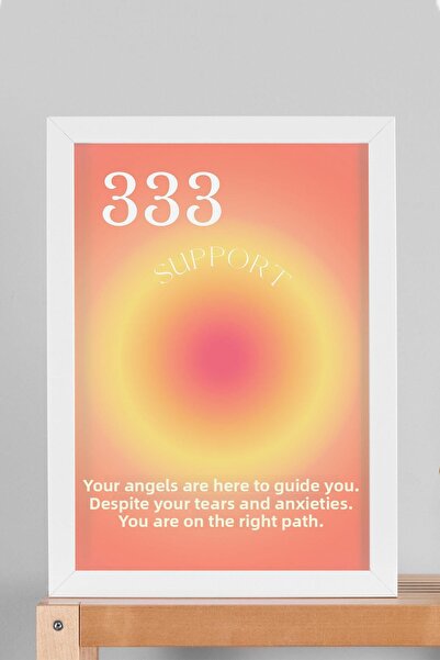 Saturn Angel No 333 Pictură cu cadru de sprijin Numerele îngerilor Suport suport Aura Energie Culori