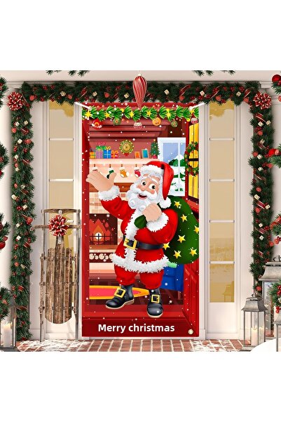 PROMISEBACKDROP2 زينة باب مرنة مقاس 190×75 سم، غطاء باب من القماش، ديكور عيد ...