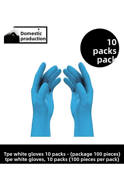 Sepet Doldur Tpe Blue Gloves 10 Pack - (Pack of 100 Pieces)