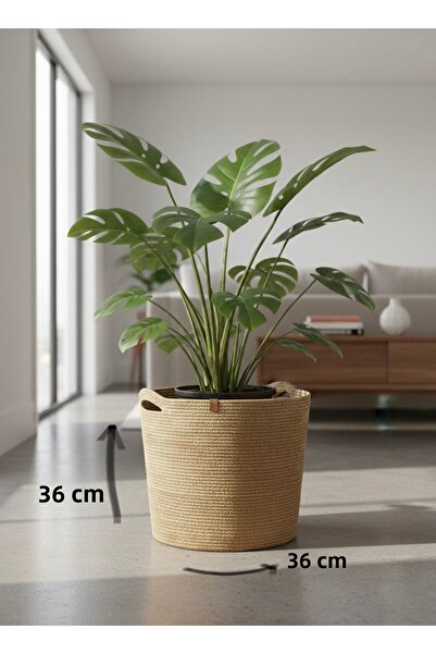 Thalia Home سلة تنظيم متعددة الأغراض من الخوص، أزرق بلون الكوبالت ılık، منظم، 36 × 36